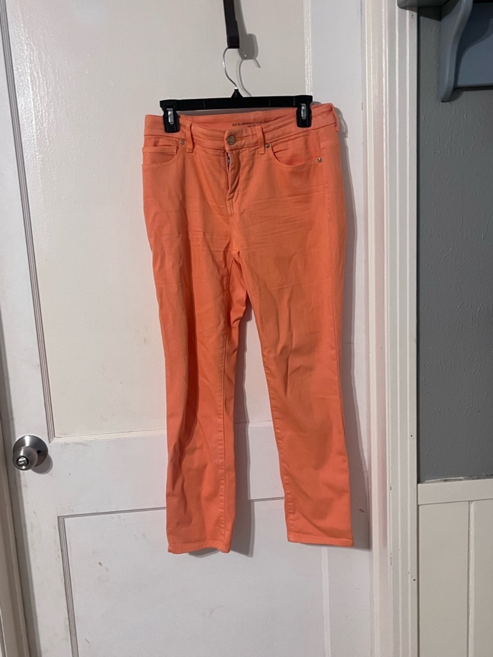 Chico's Girlfriend Crop Leg Jeans in Coral Orangei